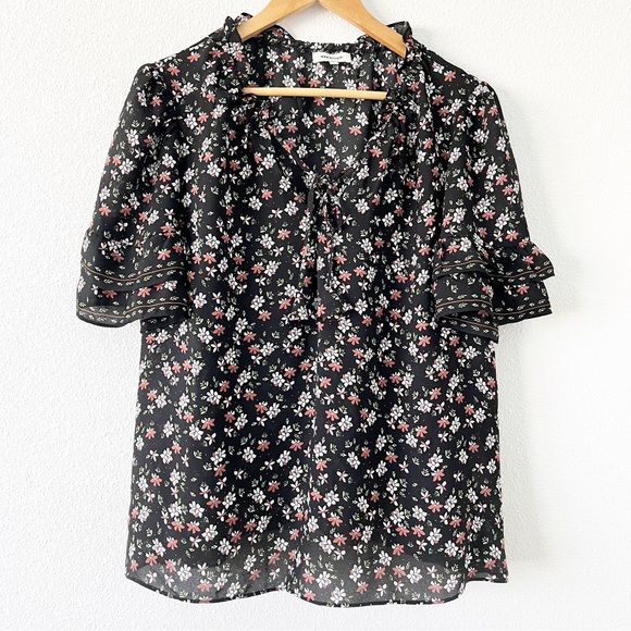 Max Studio Black Floral Blouse - Picture 8 of 8